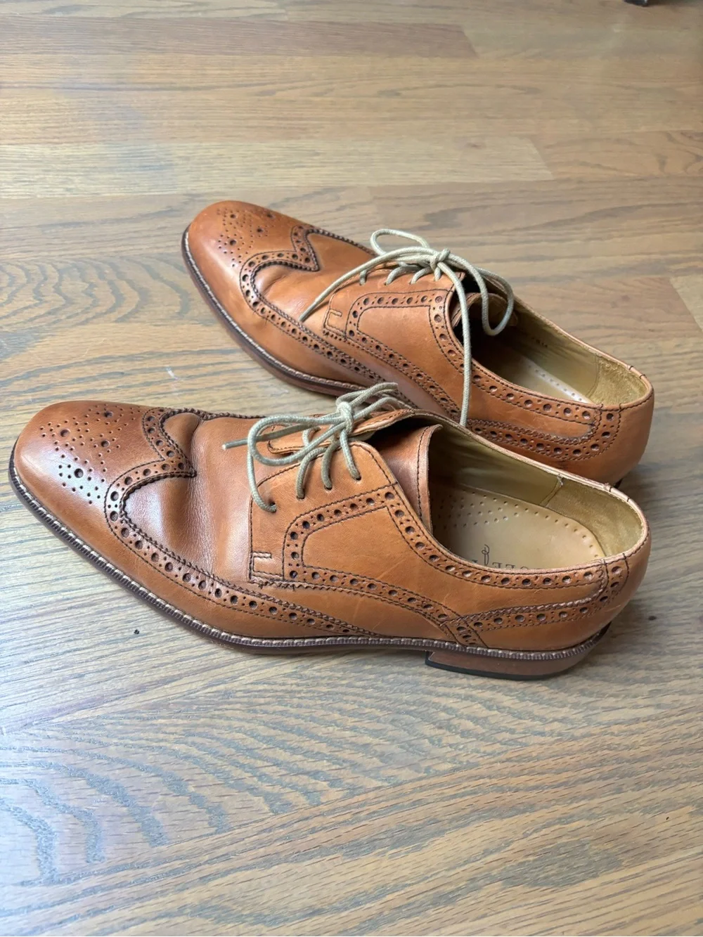 Cole Haan Size 9 British Tan Leather Wingtip Oxford Brogues
